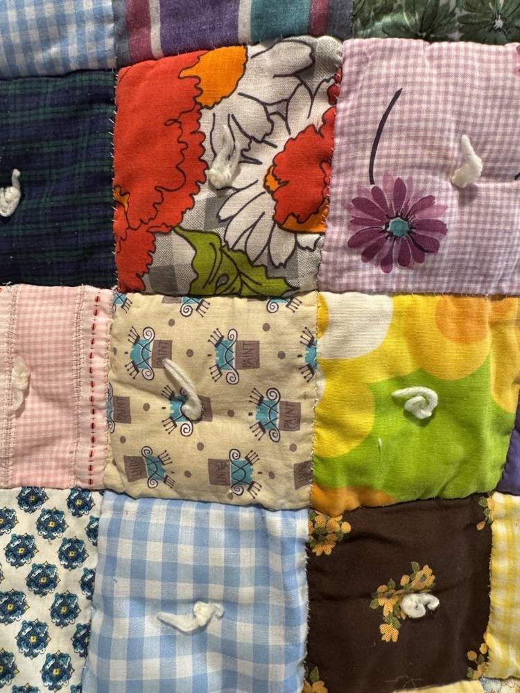 Vintage Puff Patchwork Hand Stitch Quilt