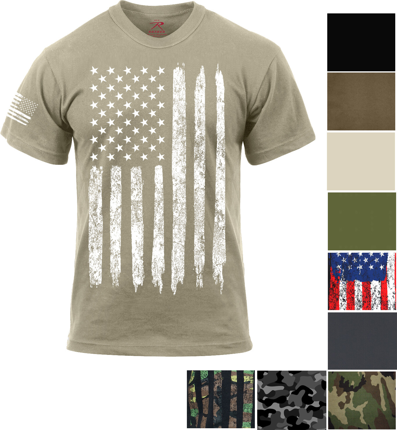 Mens Distressed US Flag T-Shirt Tactical Athletic Muscle Patriotic American Tee