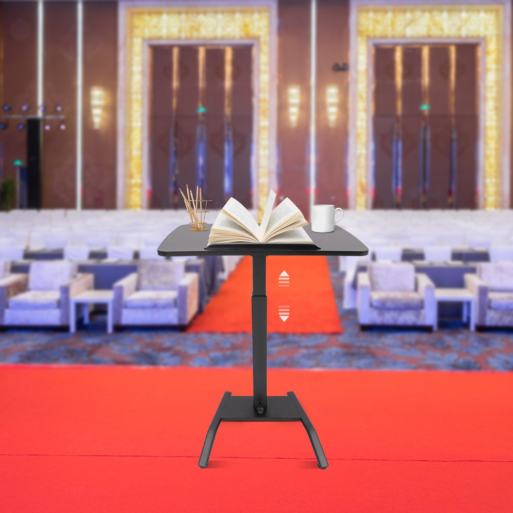 Rolling Desk Laptop Podium Desk Adjustable Standing Lifting Desk Computer Table
