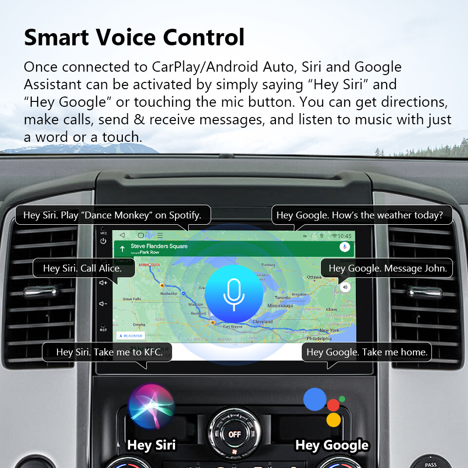 Q04SE CarPlay Android Auto 10 Double 2 Din 7"Car Stereo GPS Radio WiFi Head Unit