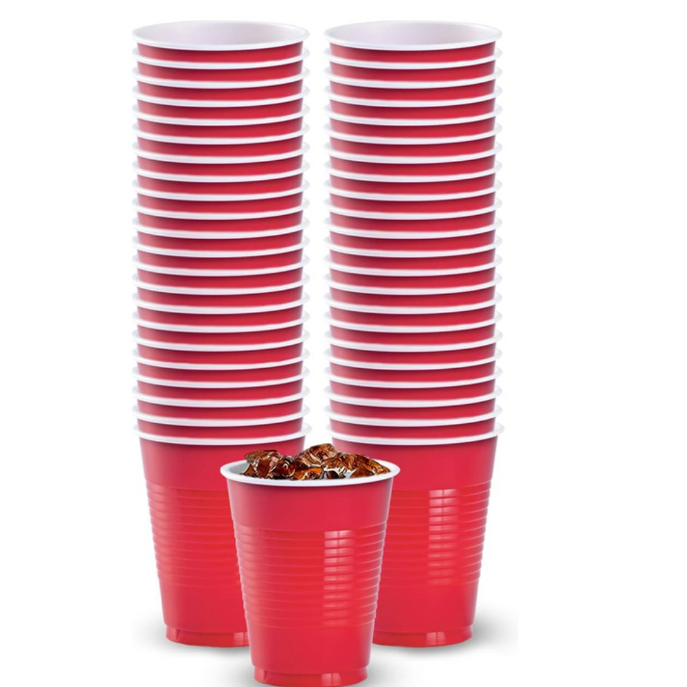Disposable 9oz Red Plastic Cups: 8CT