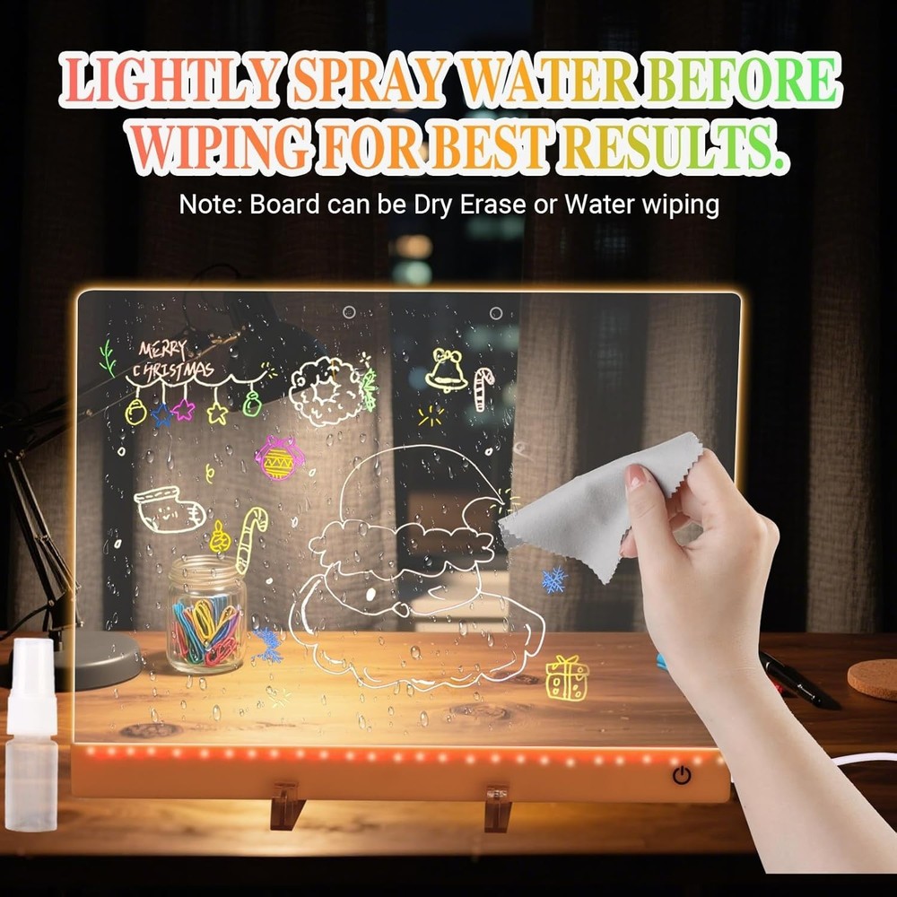 Lumiboard LED Drawing Board, 13.8'' X 10'' LED Note Board with Colors, 5 Modes &