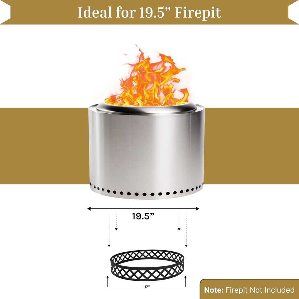 FEBTECH 17" Carbon Steel Firepit Stand - Compatible with 19.5" Firepit