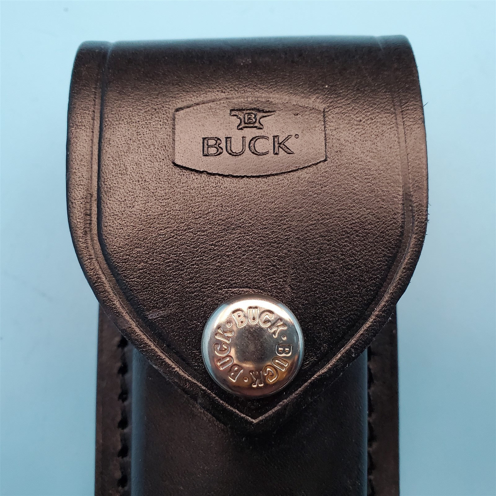 Vintage Buck 110 Pocket Knife Sheath Black Leather Folding Blade Hunter Case 5"