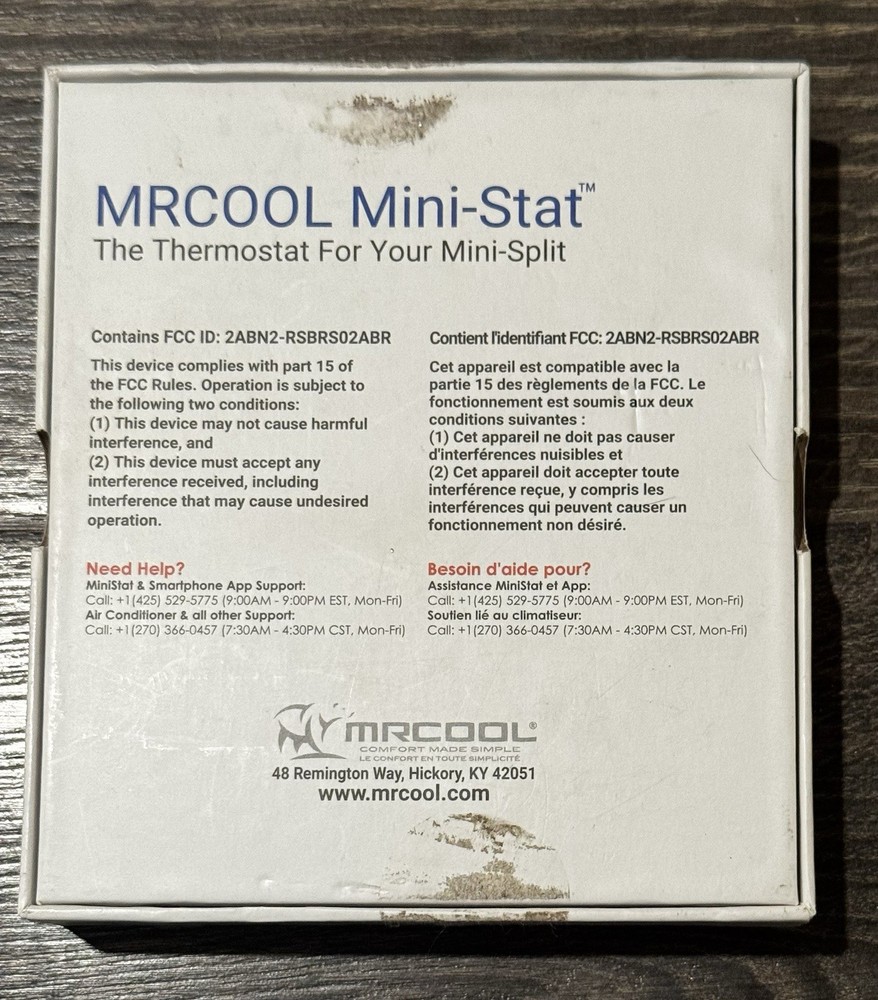 MRCOOL Mini-Stat Thermostat 2ABN2 Bluetooth