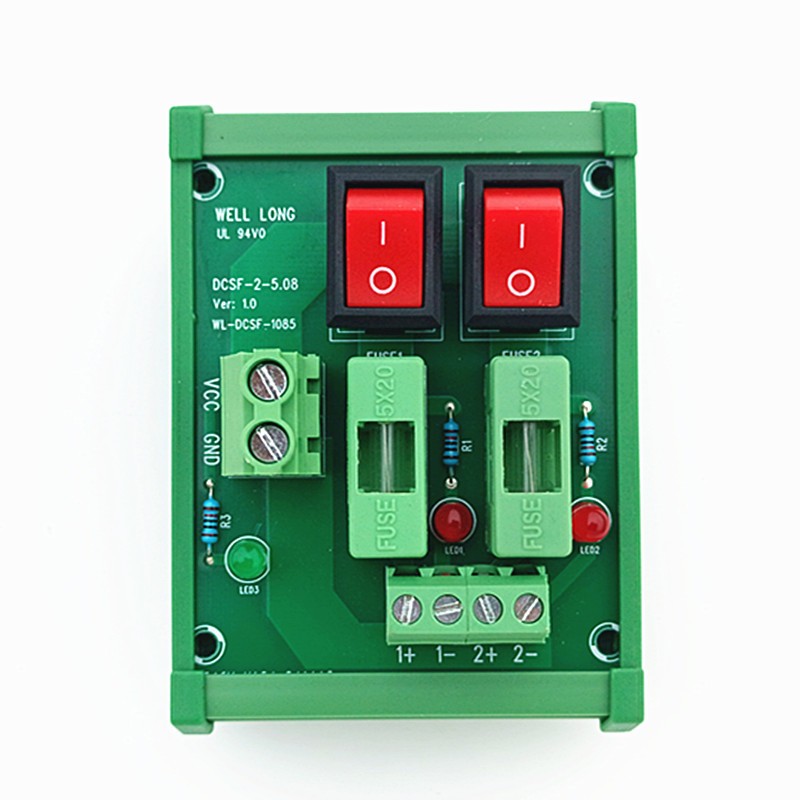 DIN Rail Mount 2 Position Switch DC Power Distribution Strip Module Fuse Splitte
