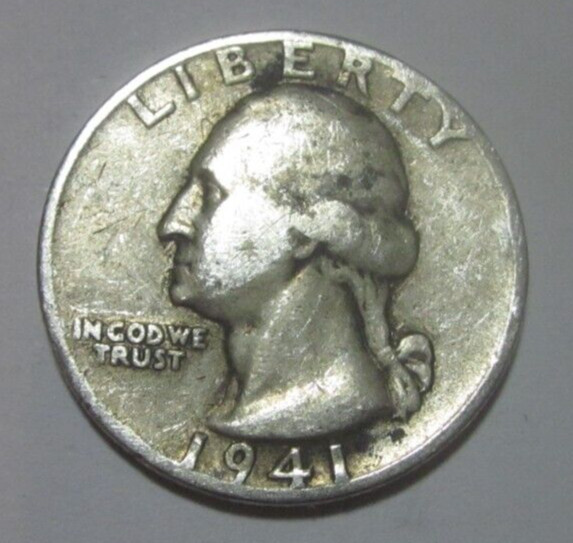 1941  Washington Silver Quarter   90% Silver