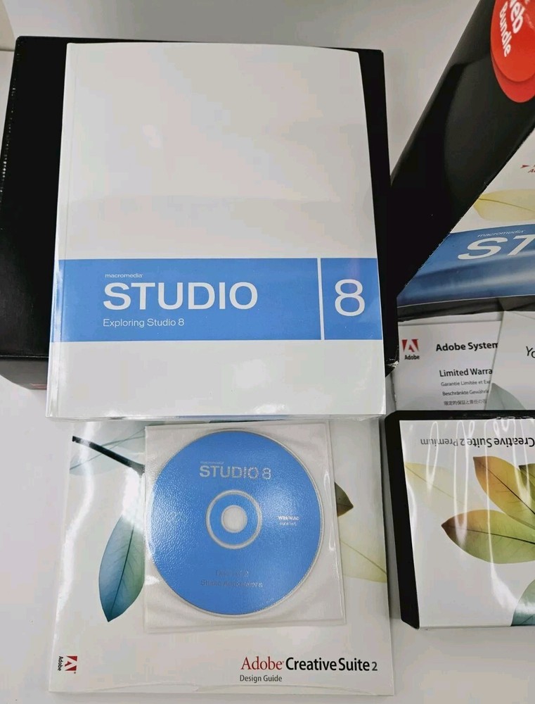 Adobe Creative Suite 2 Premium STUDIO 8 Web Bundle Windows Manuals Training Disc