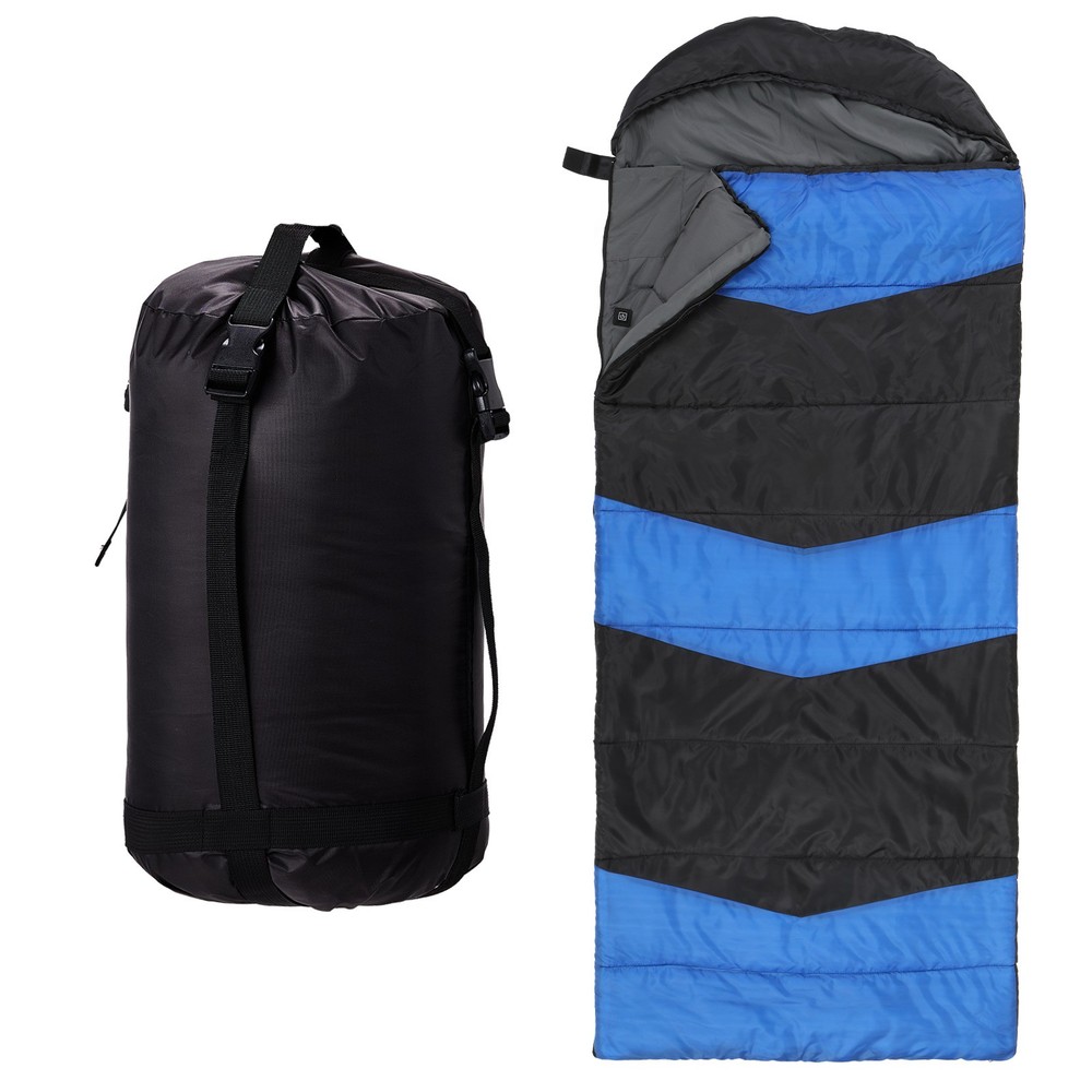 Blue Rectangular Heated Sleeping Bag,USB‑Powered HeatingPads,Waterproof,210×85cm