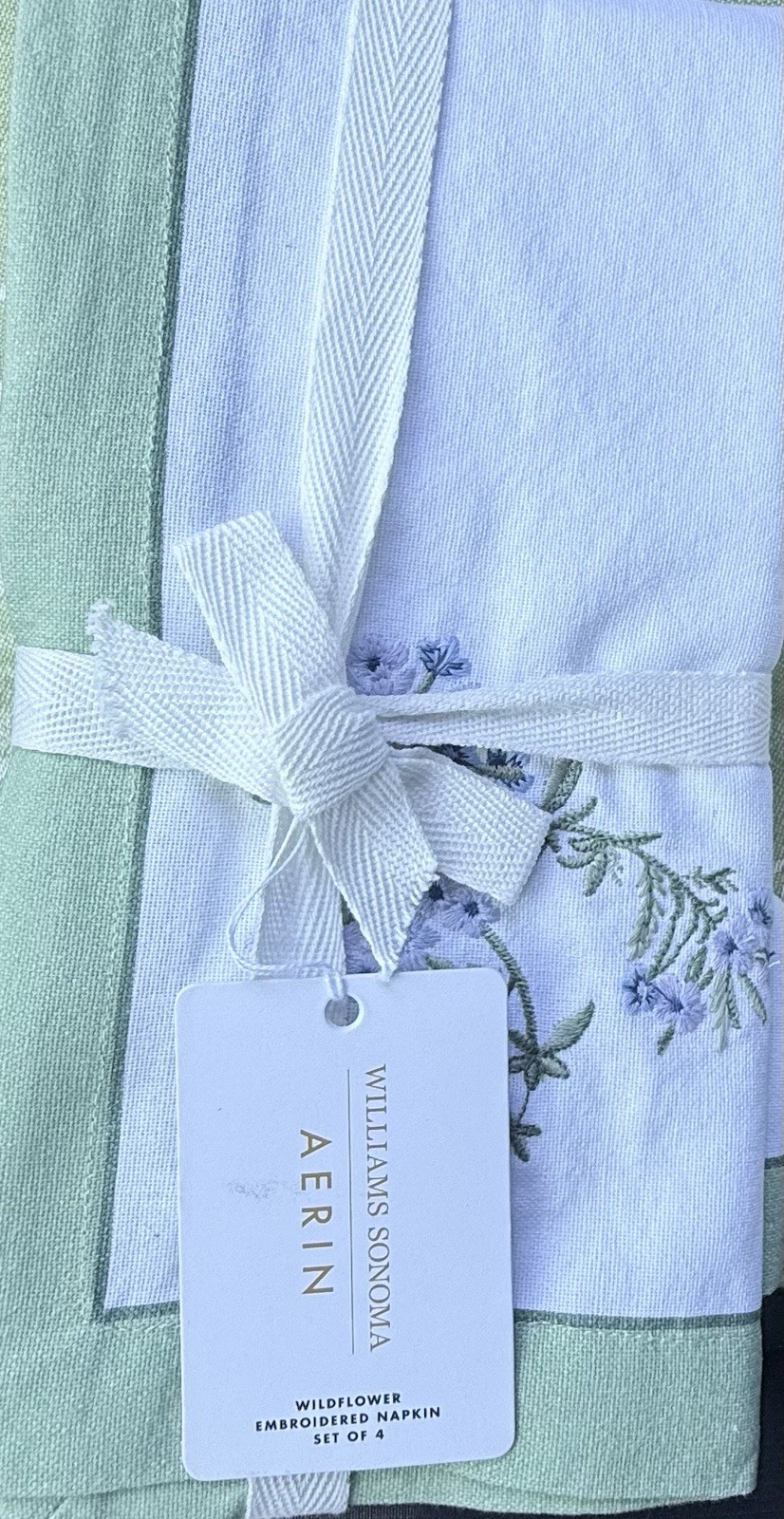 Williams-Sonoma Aerin Embroidered Floral Napkins Set/4