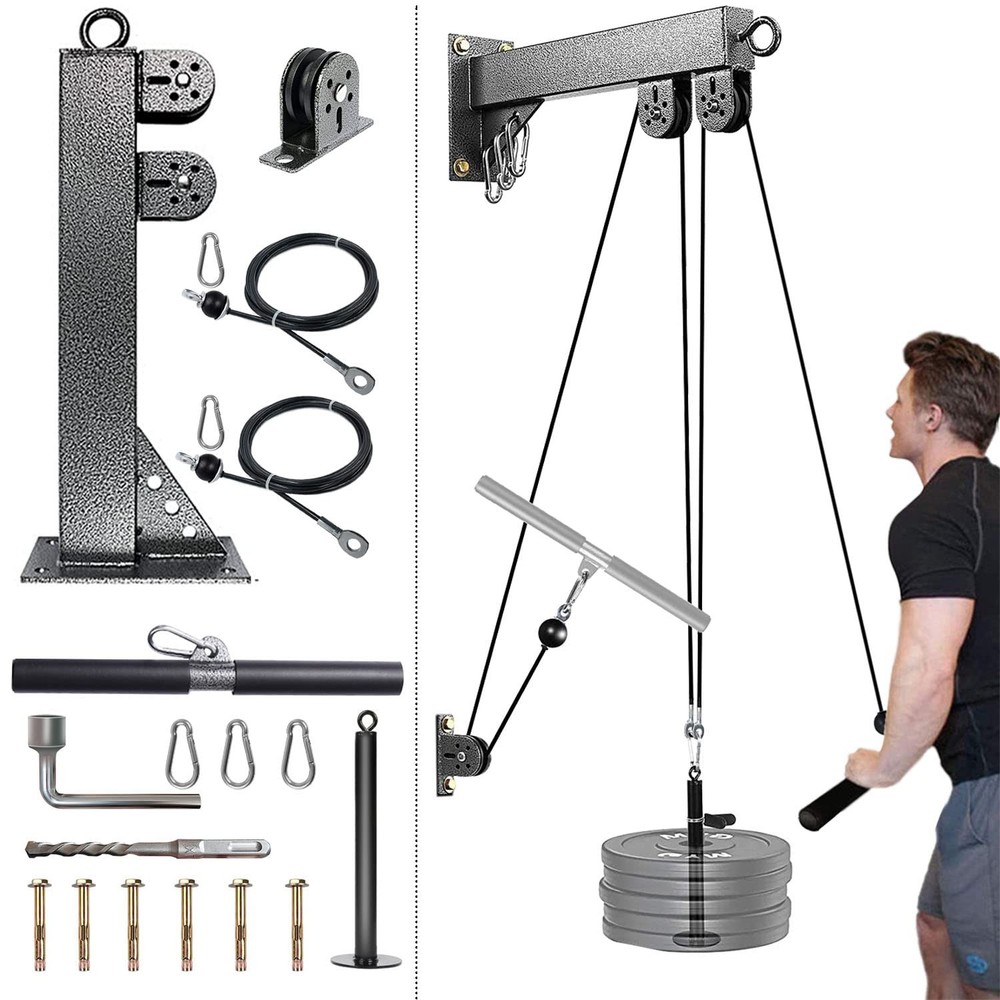 Wall Mount Pulley System for Gym - Lat Pull Down & Low Row Cable Machine