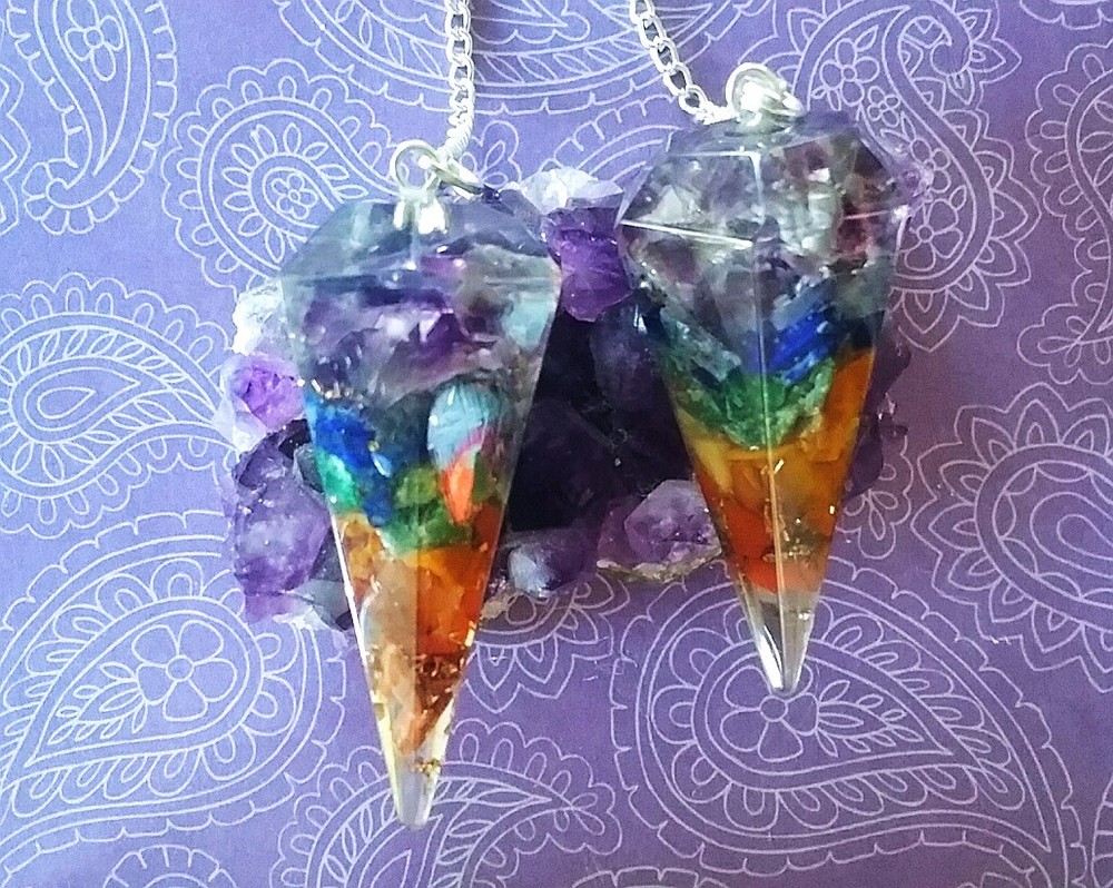 ORGONE CHAKRA DOWSING PENDULUM, CHAKRA PENDULUM With 7 Layers