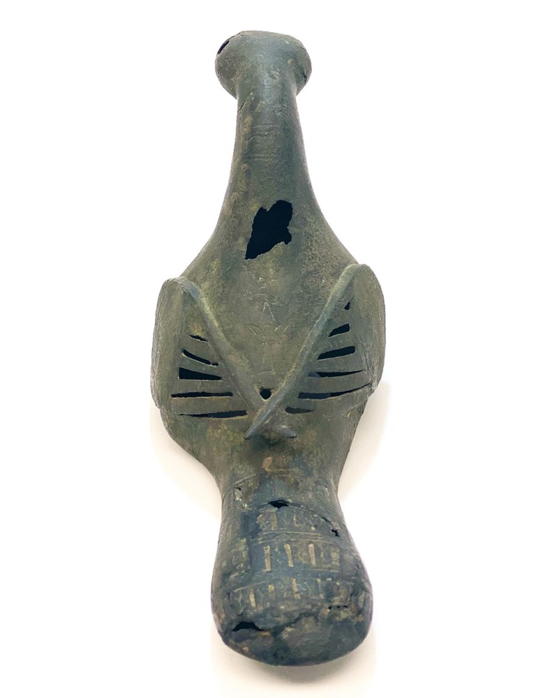 Bronze Archaic Incense Burner Formed Bird