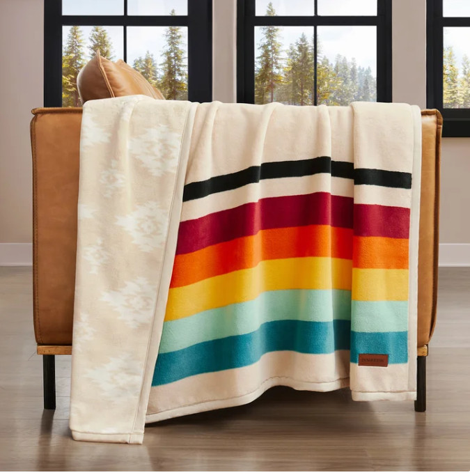 Pendleton Reversible Plush Throw-50x70in Mount Foraker 100% Polyester