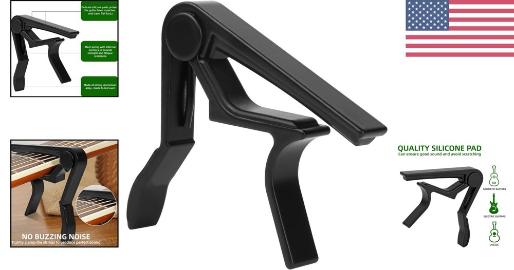 Versatile Professional Capo for 6 String Guitars & Ukuleles - Quick Change