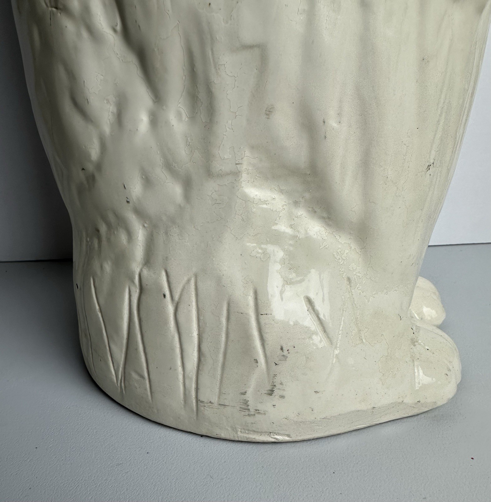 RARE Vintage Mid Century Modern 1960s Ceramic Owl Umbrella Stand Cane Holder MCM