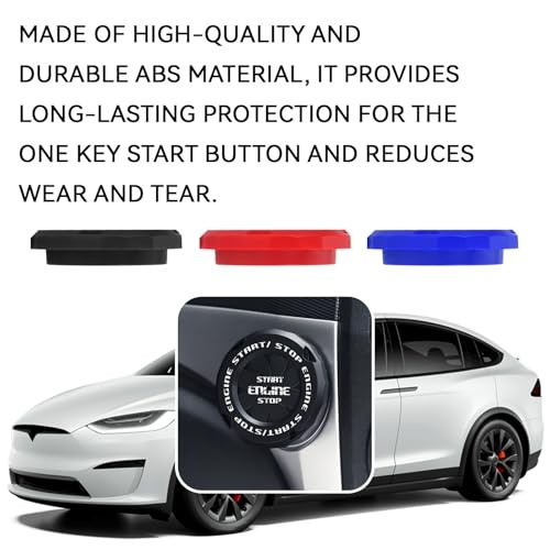 Rotary Push Start Button Cover, Car Engine Start Stop Button Cover, RED