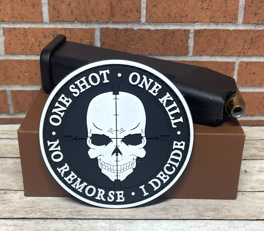 Tactical PVC Patch - Sniper Gun Patch - Hook Loop Morale Skull Military Patch