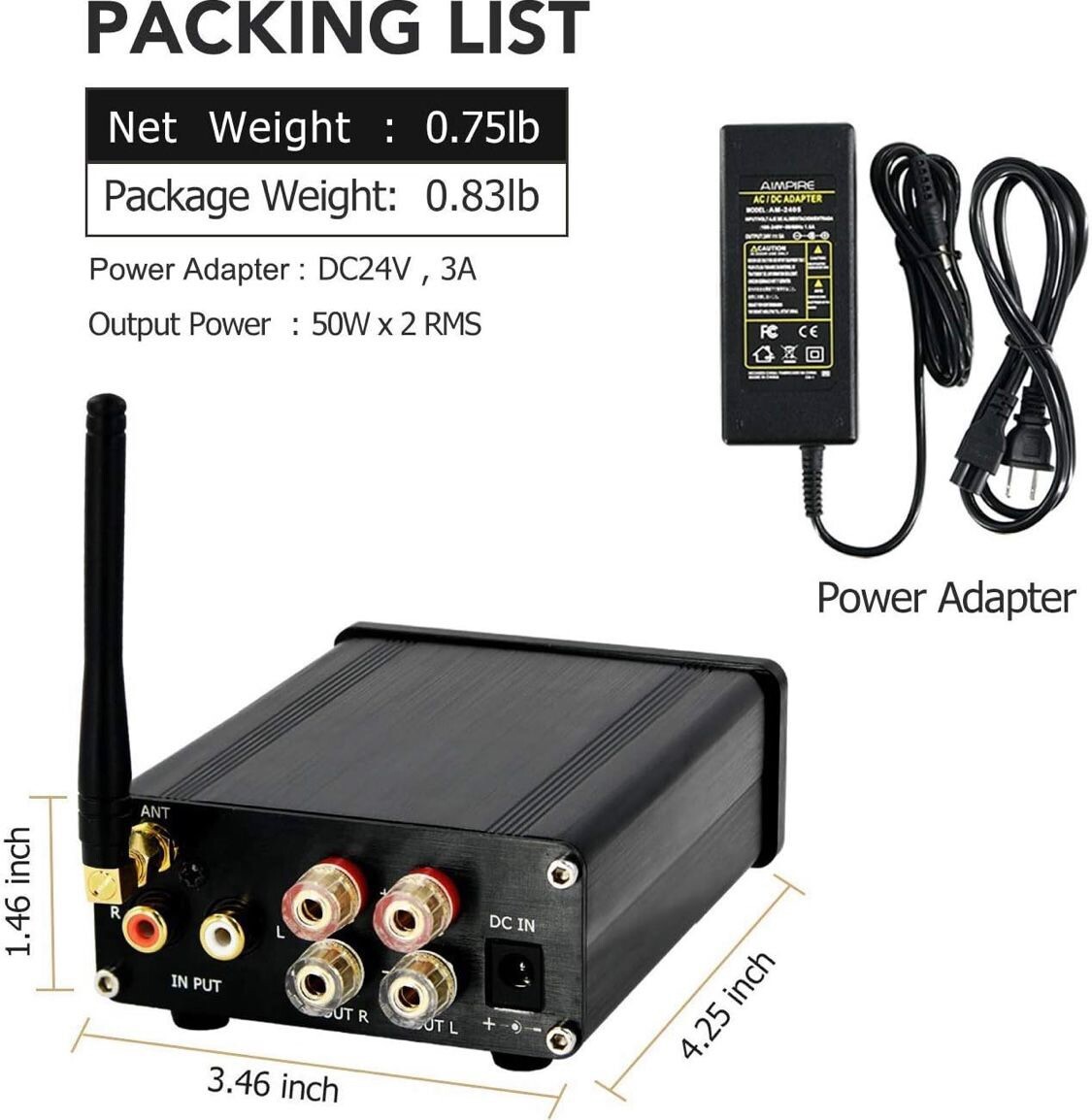 Bluetooth 5.0 Mini Amplifier For Tablet Laptop Mobile Phone Desktop TV Amplifier