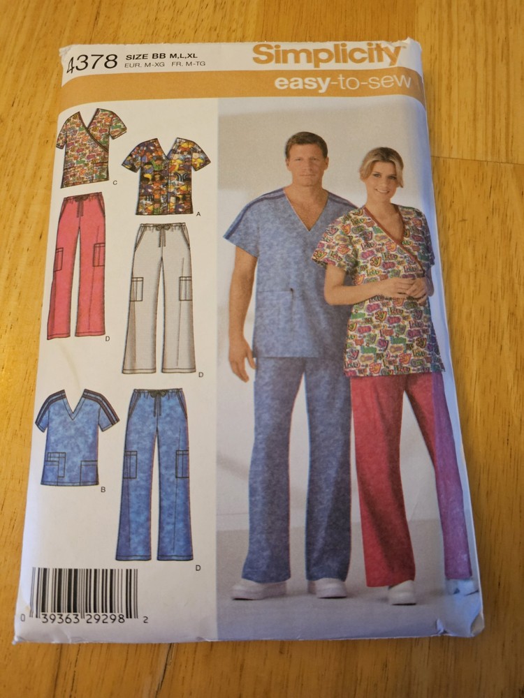 Simplicity Easy to Sew Scrub Uniform Pattern 4378