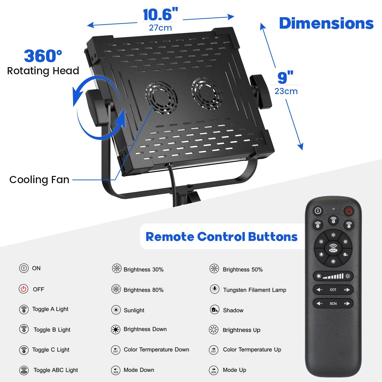 Photography Video Lighting Kit, Upgraded Bi-Color LED Video Studio Lights wit...