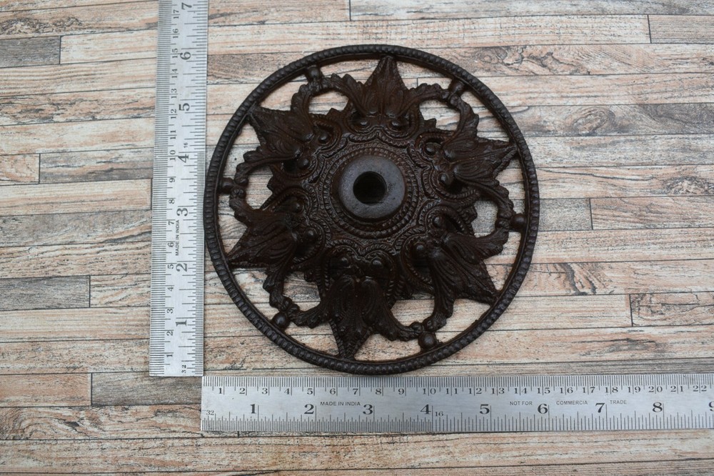 Vtg Victorian Iron Large Main Front Door Gate Farm Barn Knocker Ring Pull Handle