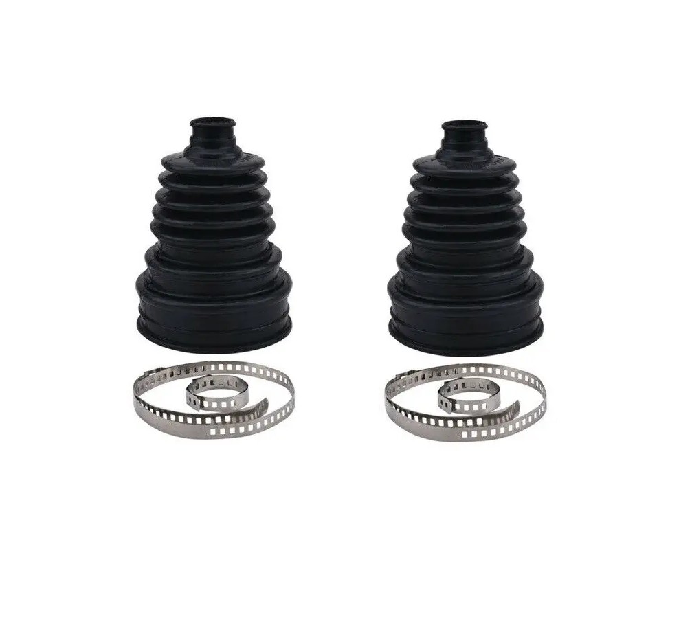 2‌X Car Drive Shaft CV Axle Joint Boot Dust Cover Kit Universal Rubber w/Clamp‌s