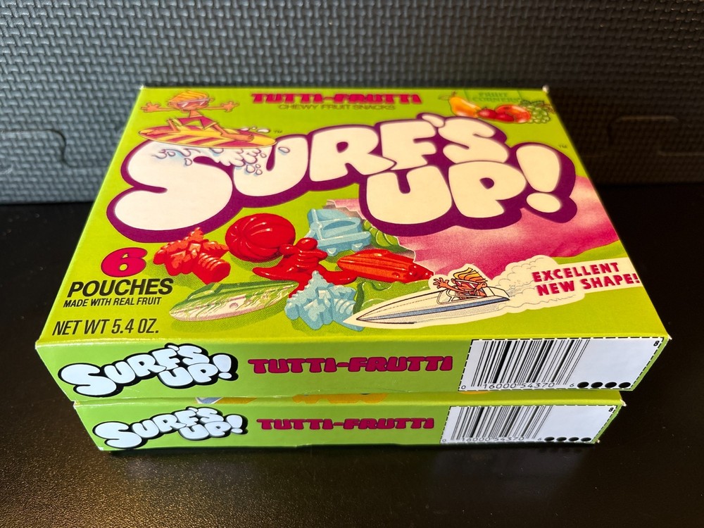 Surfs Up fruit snacks - 2 empty custom design display boxes