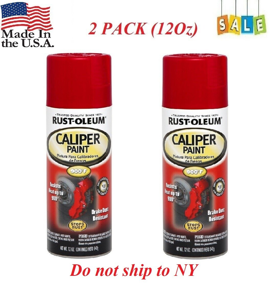 2PCS Caliper Paint High Temp Coat Spray Red Brake Gloss Drum Rotor Custom 900F