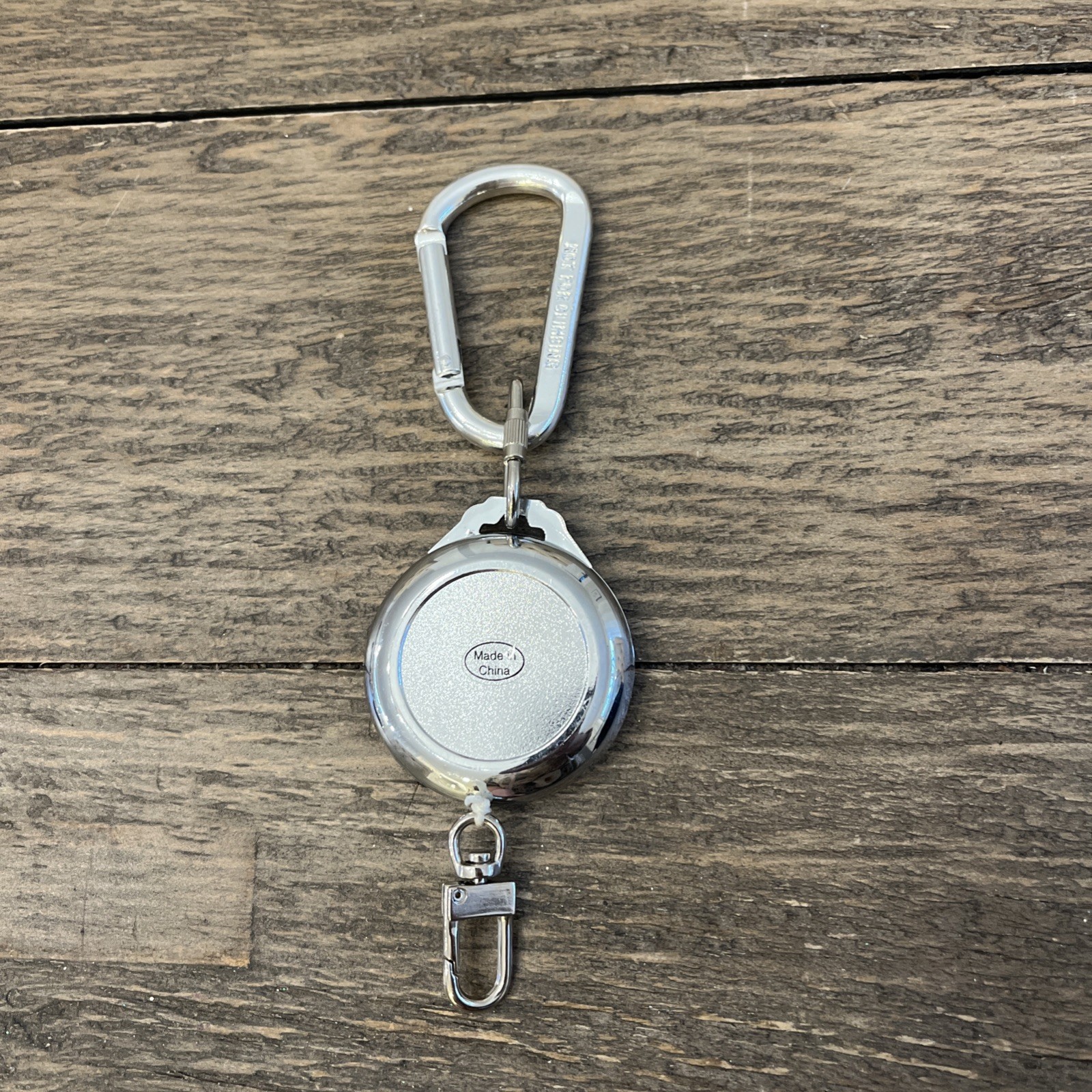 NEW NOS Vtg Blockbuster Video Retractable Keychain Badge Reel Carabiner Silver