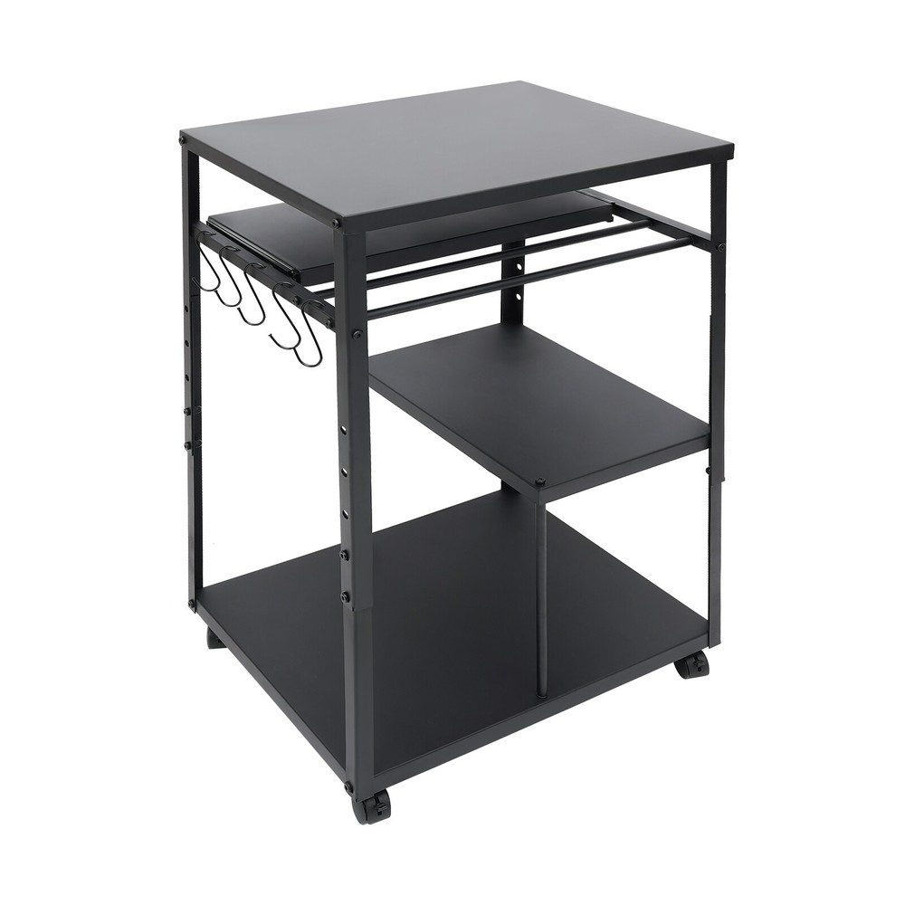 Computer Desk With Keyboard Tray Height Adjustable Rolling Presentation Table