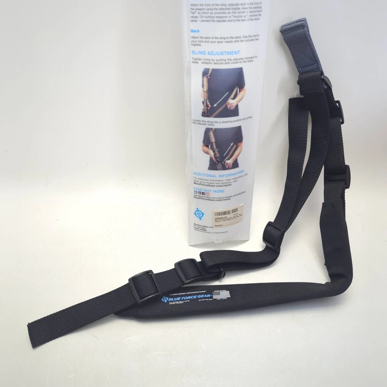 Blue Force Gear Vickers Sling 2-Point Light,Padded Combat Rifle Carbine 57"- 67"