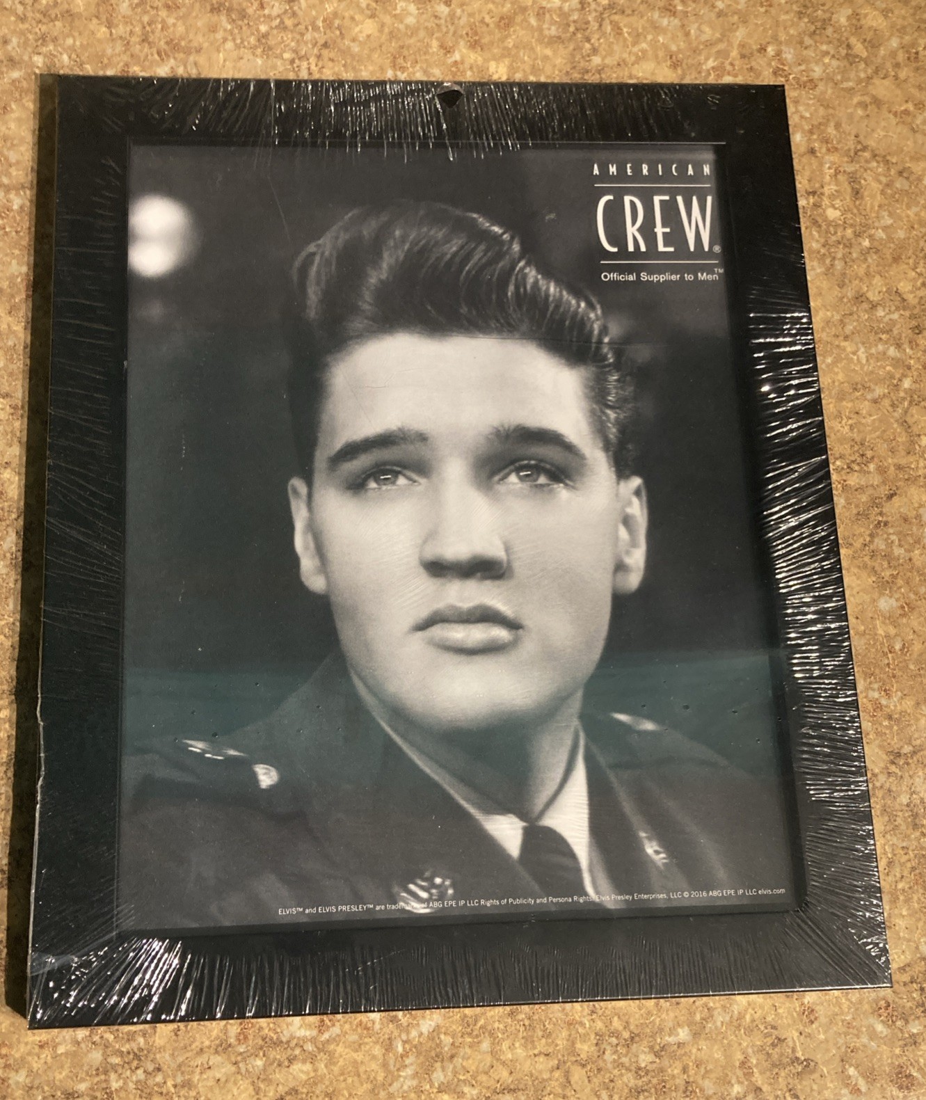 2 American Crew Elvis Presley Advertisements Framed