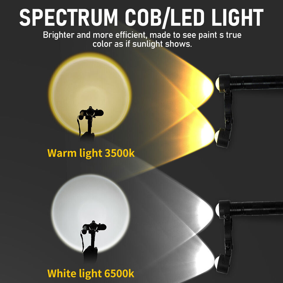 Spray Gun Adjustable LED Light Fits for All Spray Guns Night Painting Work USA