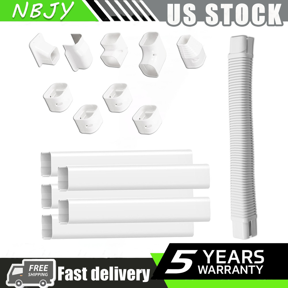 Decorative 3"x9.5 Ft Line Set Cover Kit for Mini Split & Central AC Systems