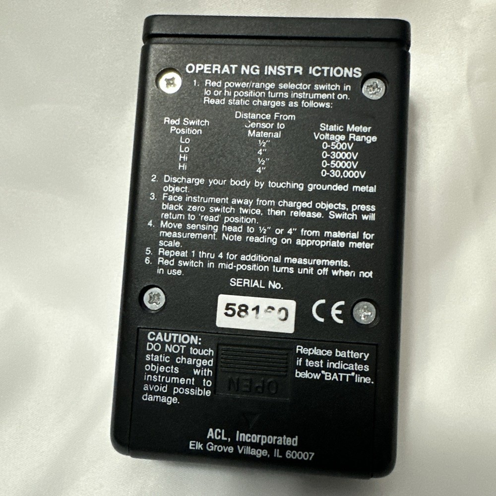 ACL 300B Precision Electrostatic Locator ESD Meter, Range: 1/2"-4" 