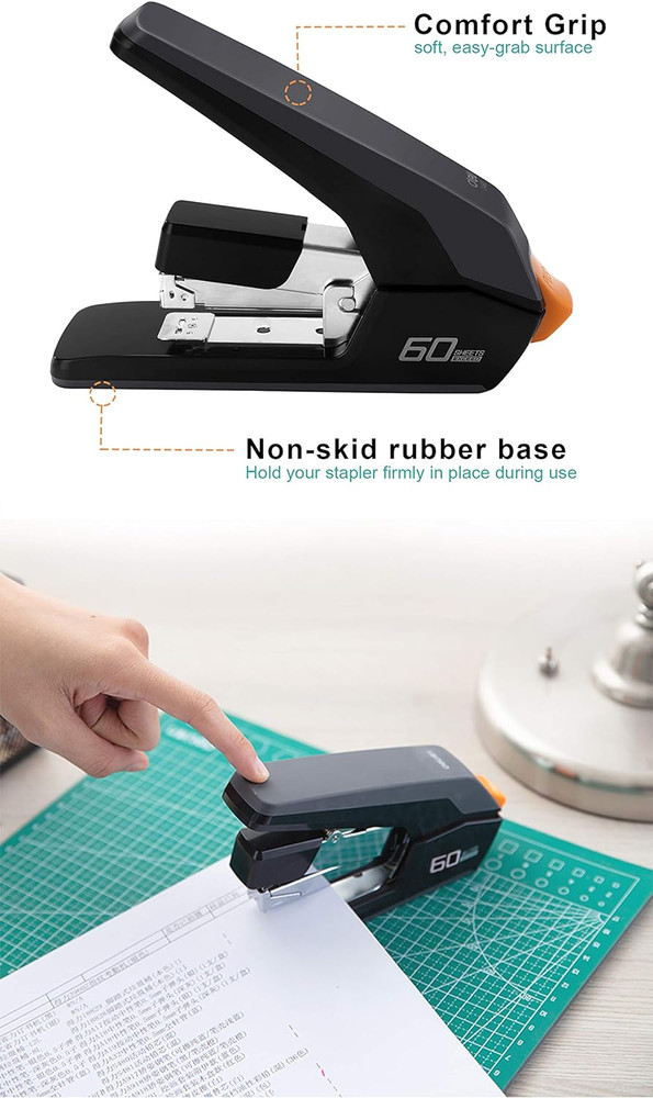 Heavy Duty Stapler, One Touch Stapling, 60 Sheet Capacity, Includes 2000 Staples