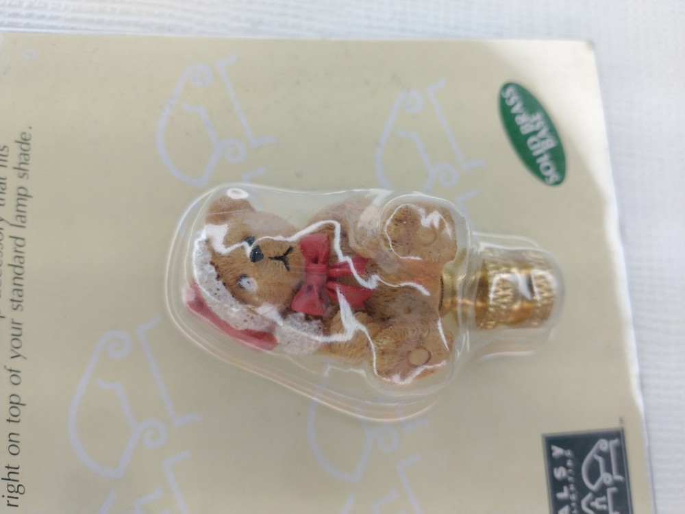 Alsy Lighting Lamp Finial Solid Brass Base Teddy Bear Santa