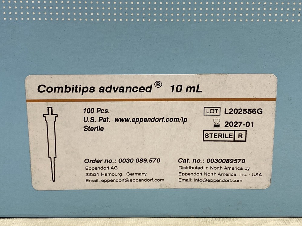 (100/Pk) EPPENDORF 10mL Combitips Advanced Pipette Tips Orange Code 0030089570