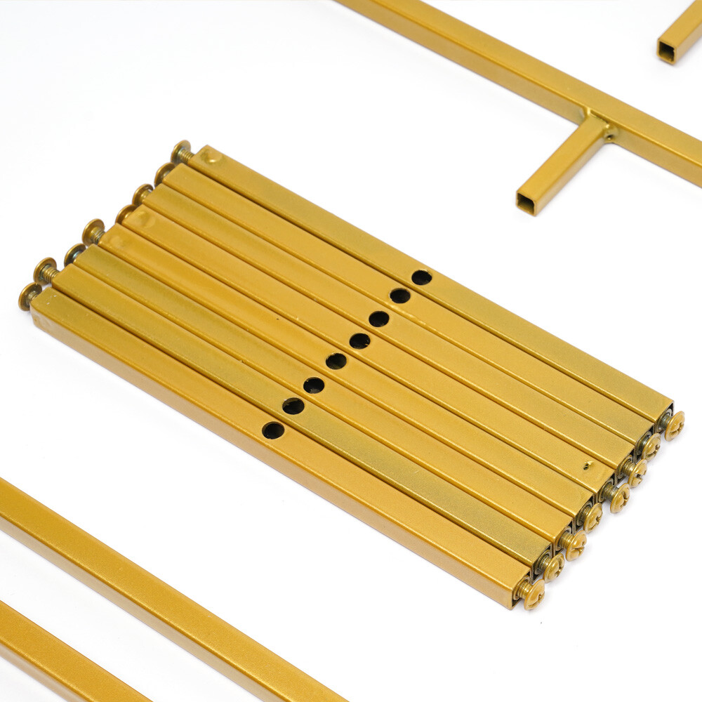 Backdrop Stand Rectangular Frame Electroplated Gold For Wedding Party 4 Layer