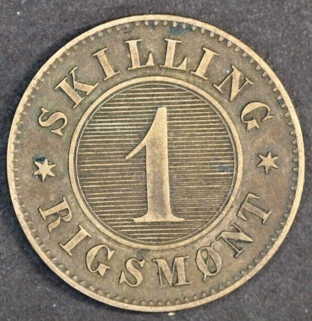 1867 Denmark One Skilling Coin