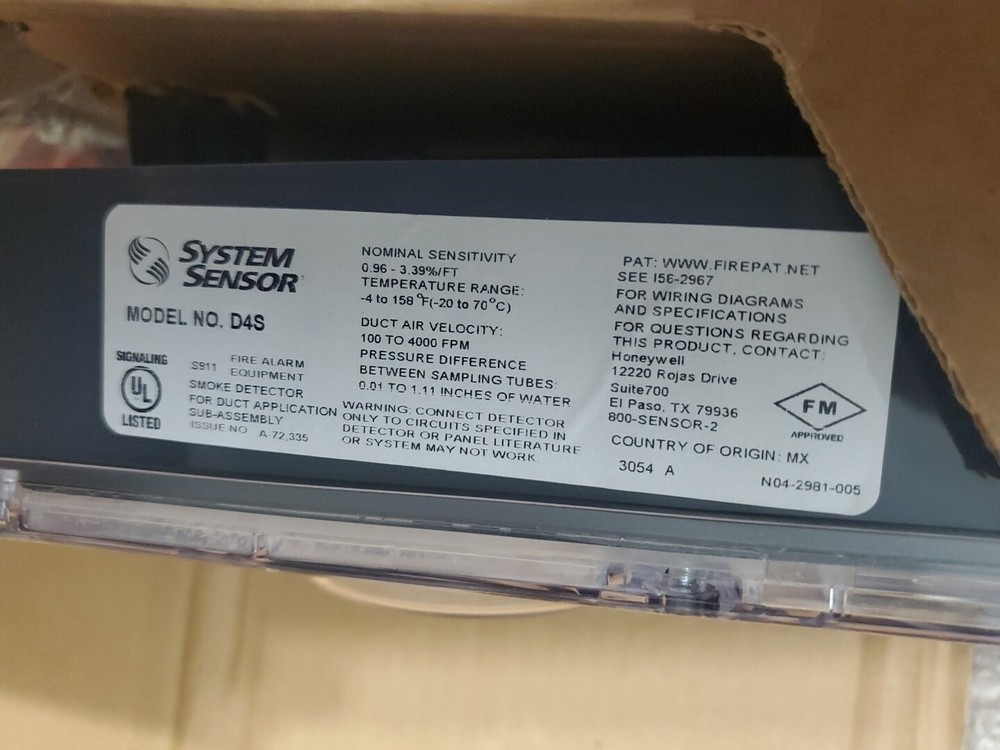 SYSTEM SENSOR D4S - Innovairflex 4-wire Conventional Sensor Only Component