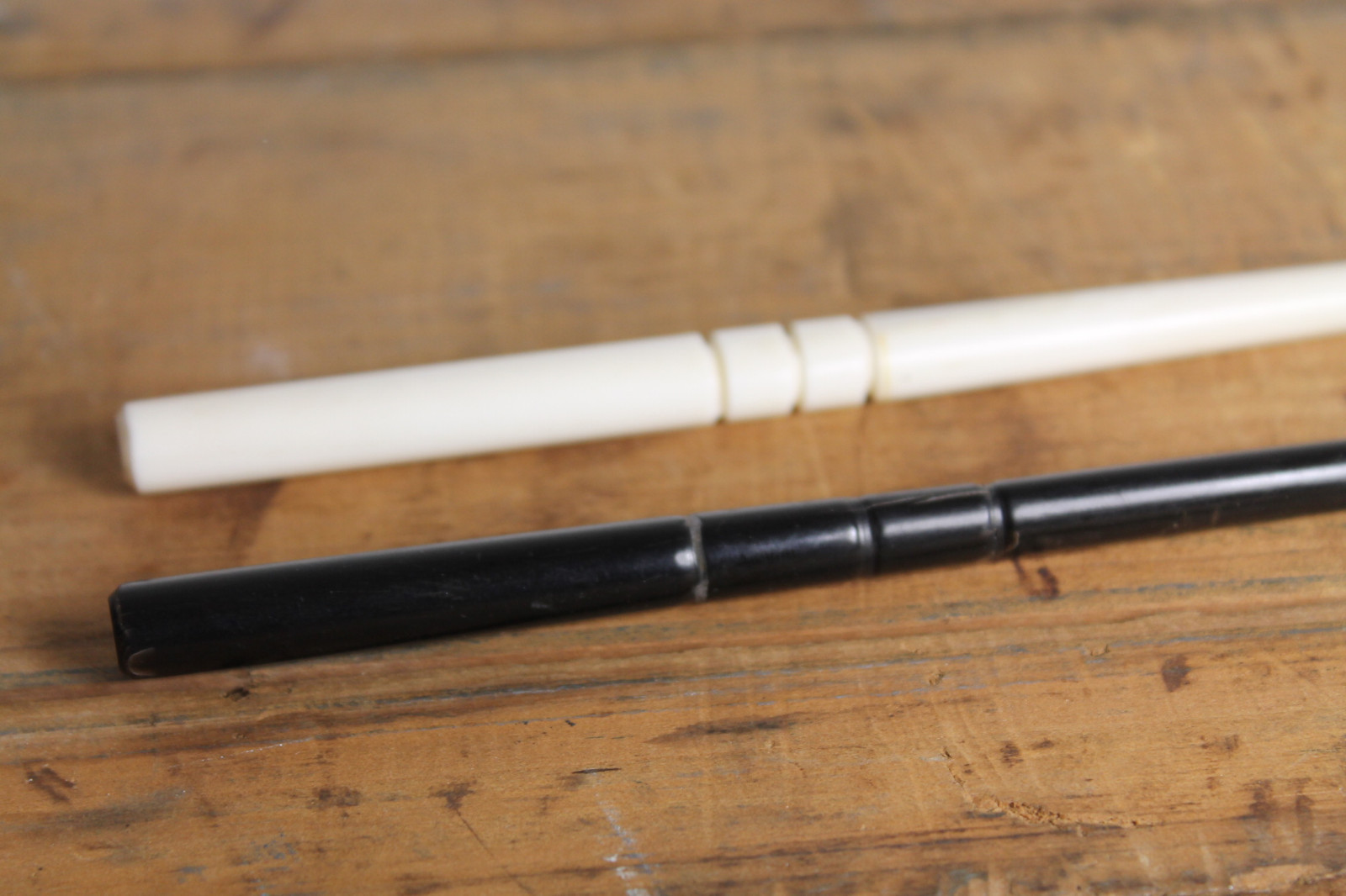 2 Antique Style Turned Bone & Horn Calligraphy Fountain Dip Ink Nib Writing Pen