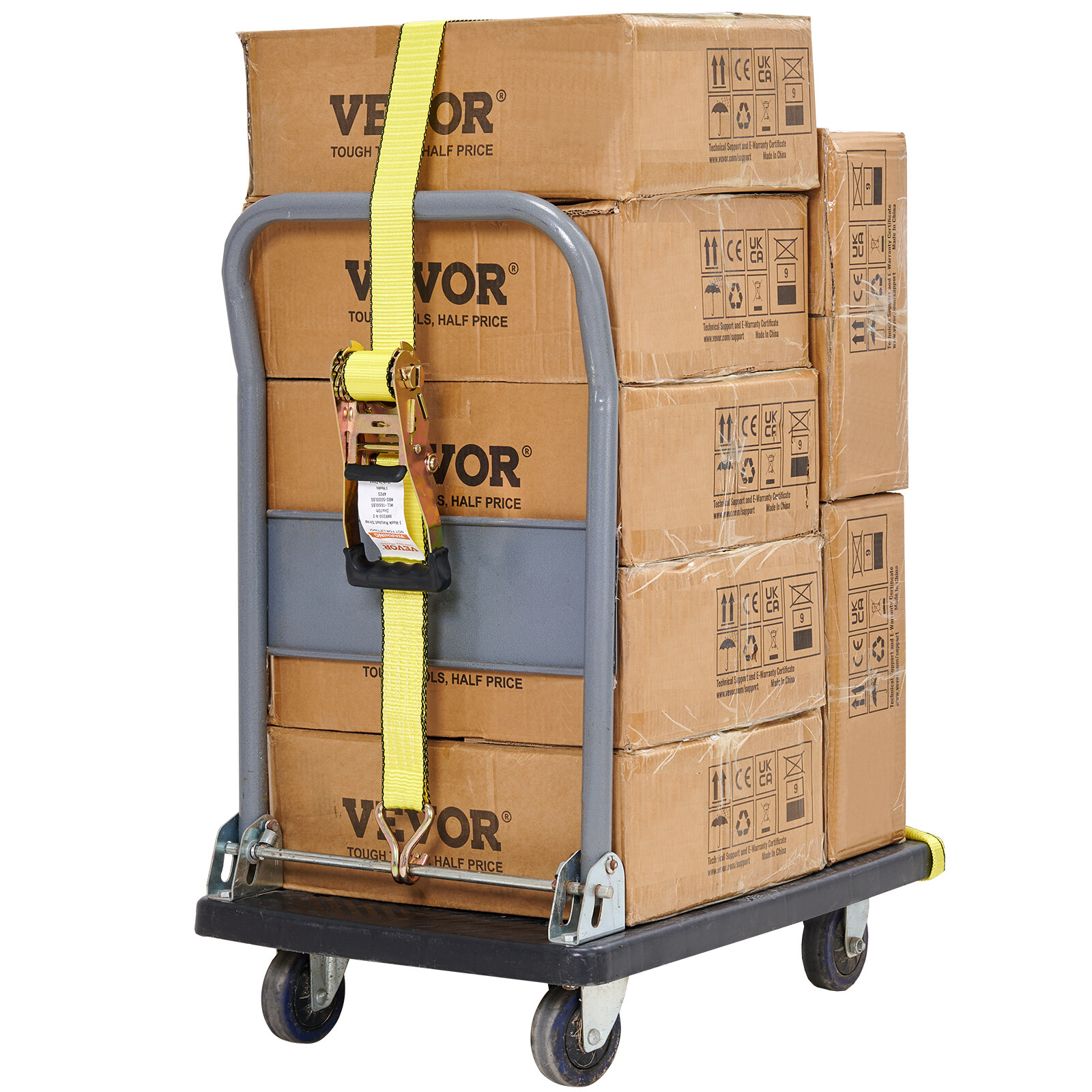 VEVOR 4 Pack Ratchet Tie Down Straps 10000 lbs 2" x 27' Heavy Duty Double J Hook