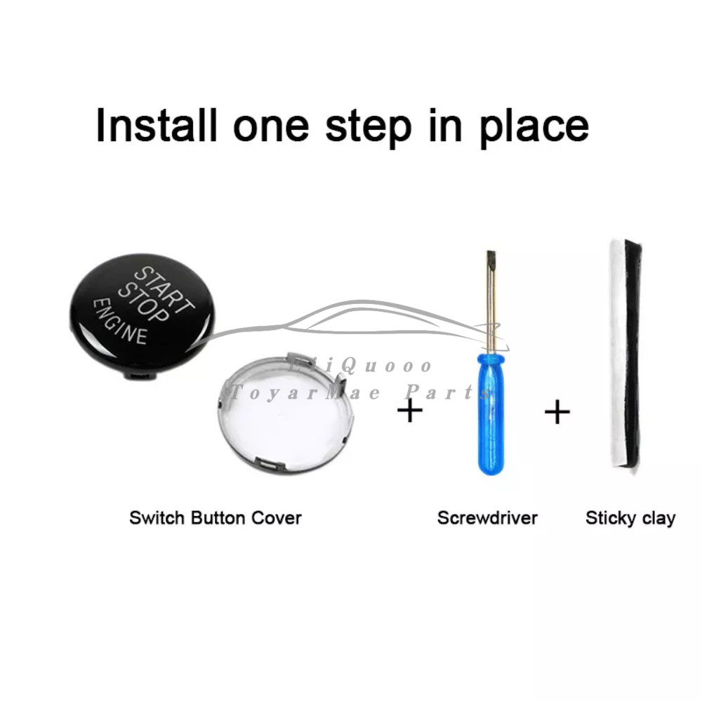 Black Engine Start Stop Switch Button Cover Fit for BMW E60 E70 E83 E84 E90 E92