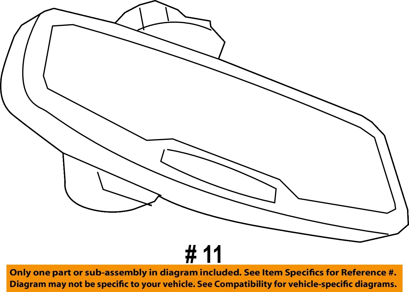 2014-2019 CORVETTE C7 TILT INSIDE REAR VIEW MIRROR NEW GM # 23408299