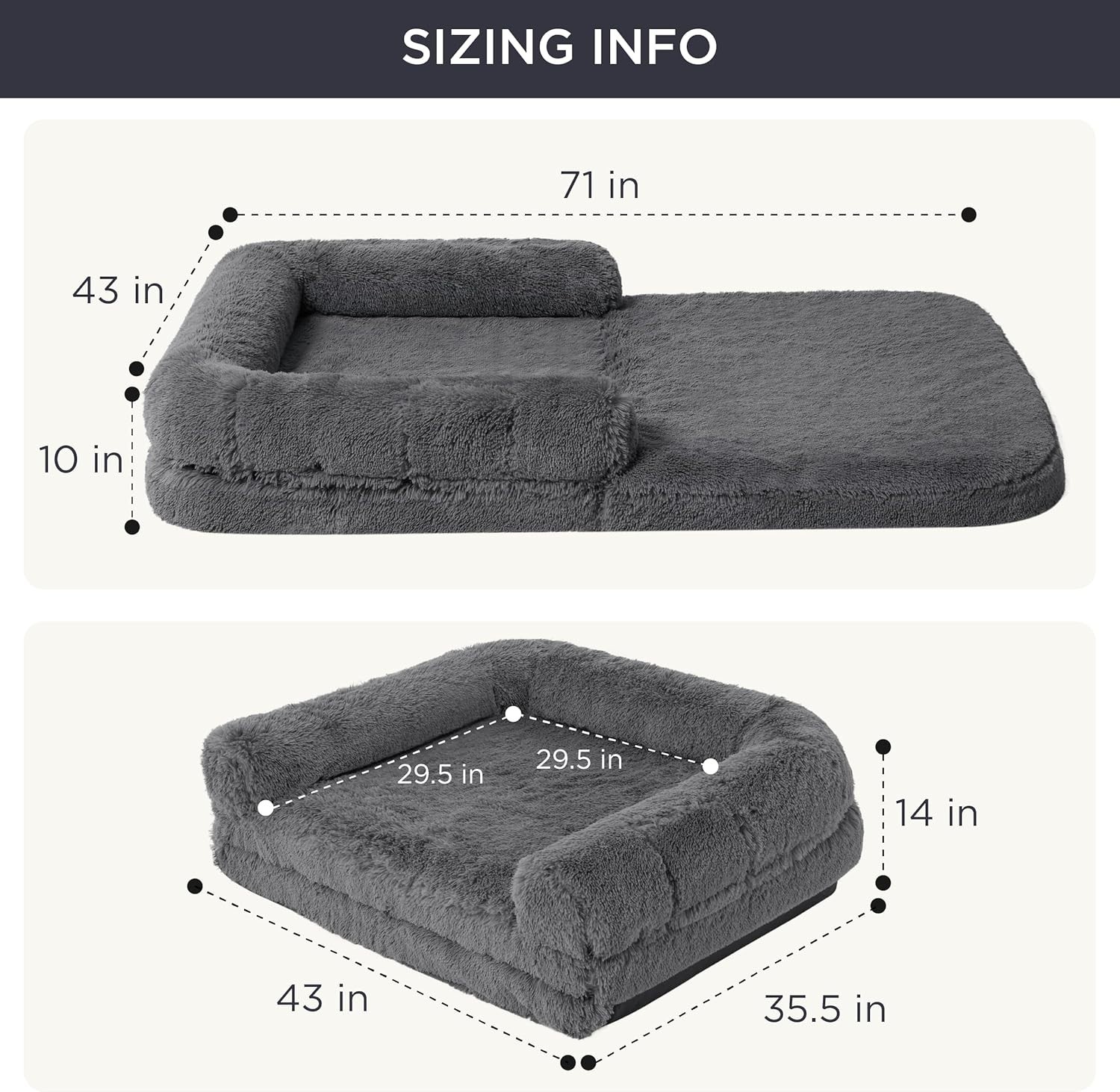Human Dog Bed for Adult, 2 in 1 Foldable Giant Dog Bed for People Fits Pet