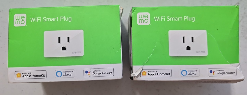 WeMo WSP080 120V Smart Plug, White - 2 Plugs - NEW