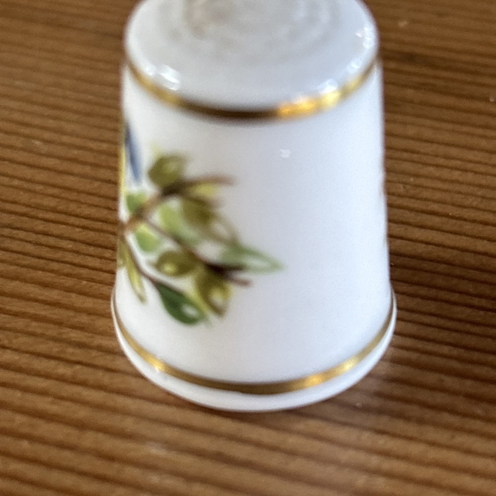 Royal Worcester Hand Painted Thimble, with Bird