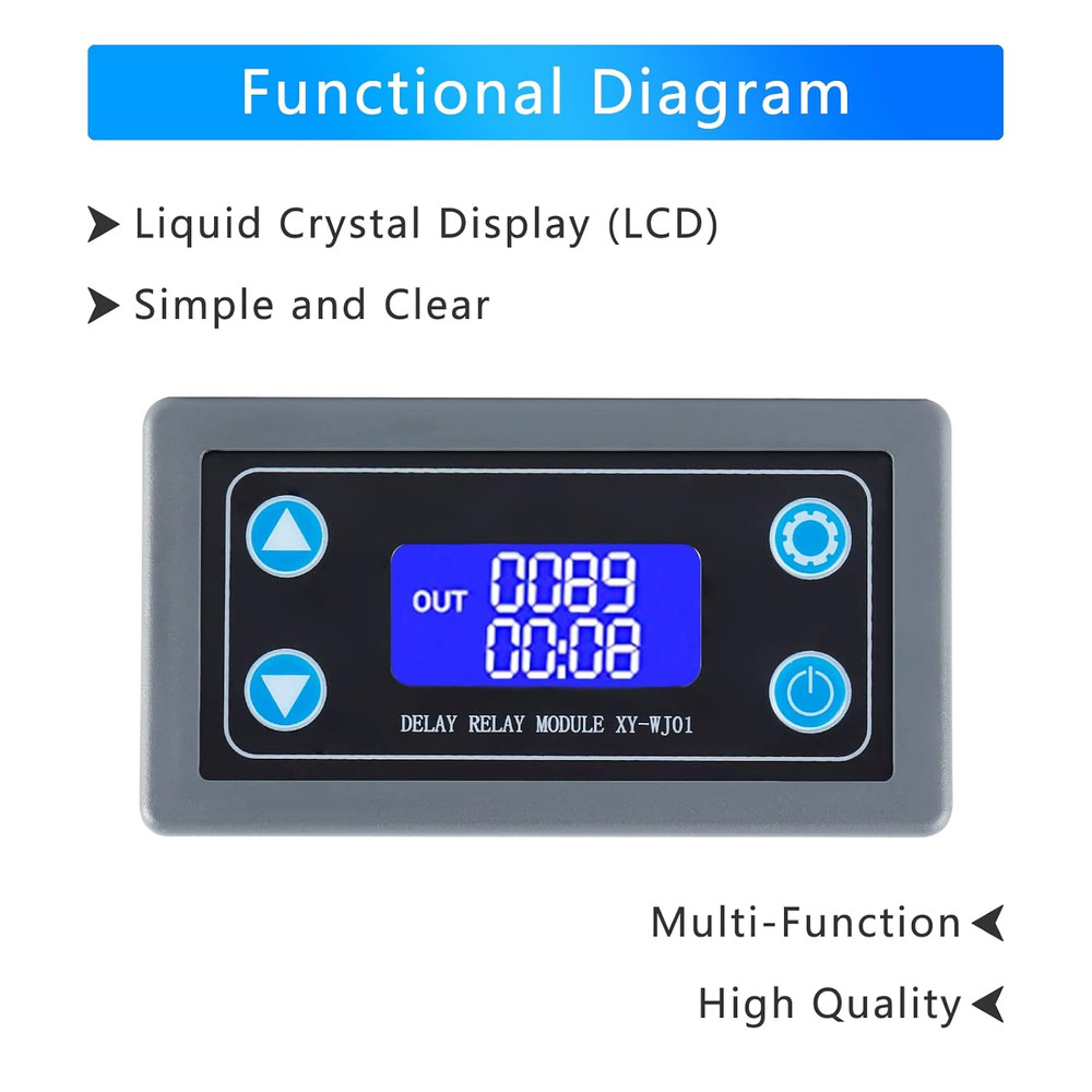XY-WJ01 Delay Relay Timer Module DC 6-30V LCD Display Digital Timer Switch